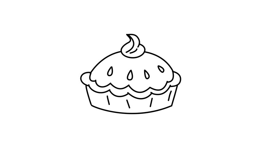 Outline Pumpkin Pie Illustration, Classic pumpkin pie outline