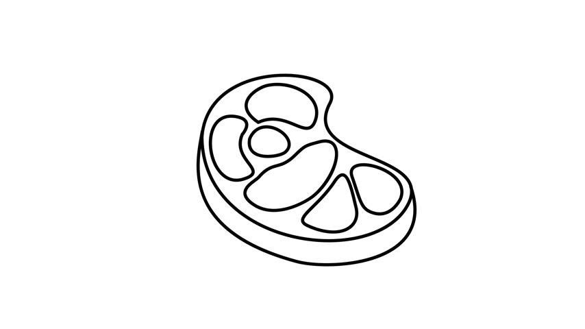 steak meat icon outline illustration animation