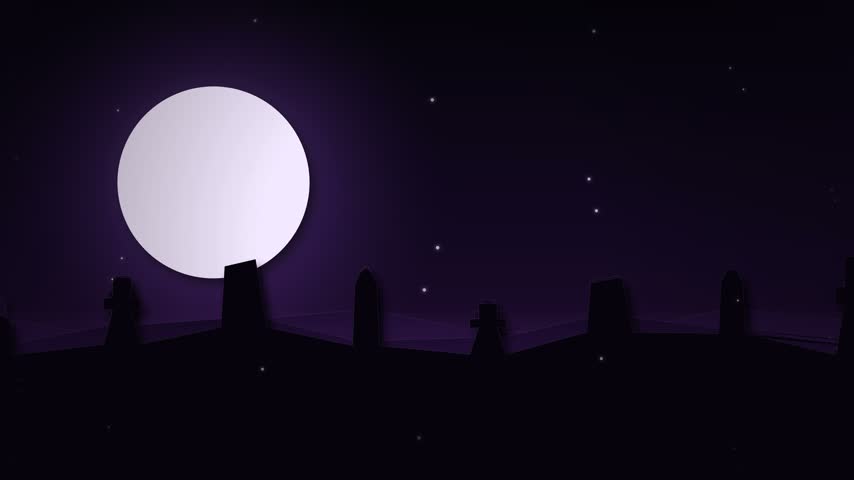 Moon Over the City at Night with Starry Sky, Silhouetted Skyline, Forest Trees, Winter Landscape, Blue Moonlight and Atmospheric Clouds Vector Illustration