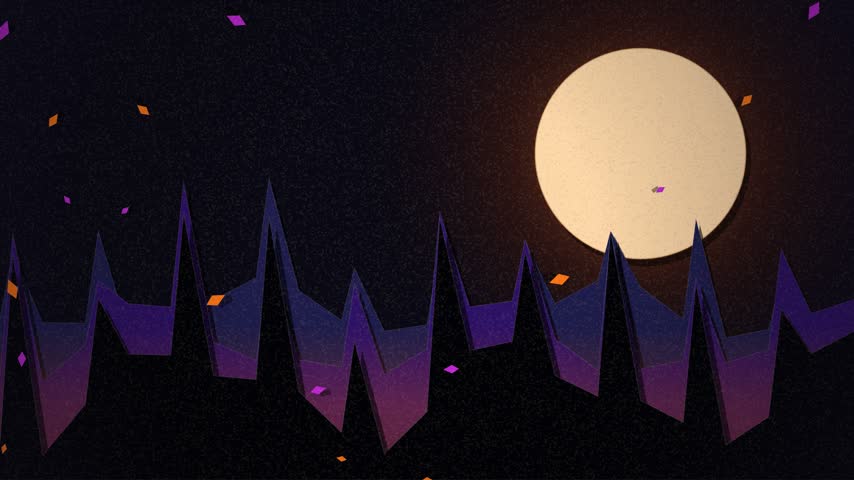 Night City Landscape with Moon and Stars Vector Illustration, Winter Mountains, Snowy Forest, Clouds, and Holiday Nature Background for Modern Design and Christmas Card Concepts