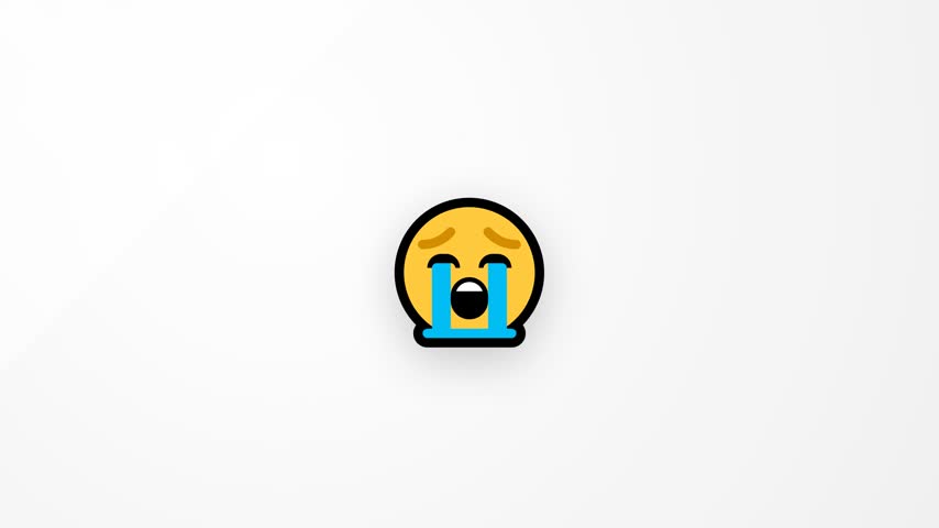 motion graphics video illustration of icons with sad facial expressions