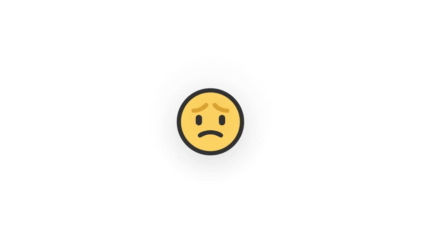 motion graphics video illustration of icons with sad facial expressions