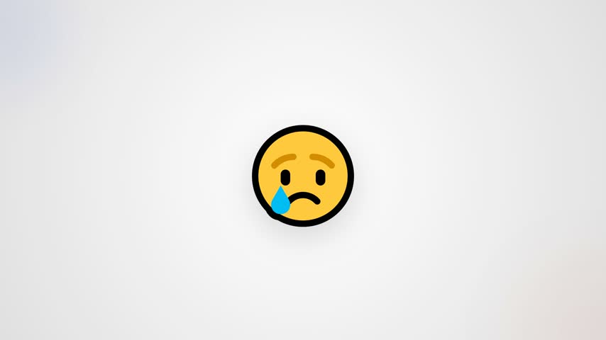 motion graphics video illustration of icons with sad facial expressions