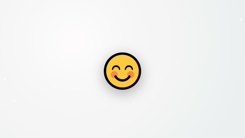 motion graphics video illustration of icons with happy facial expressions