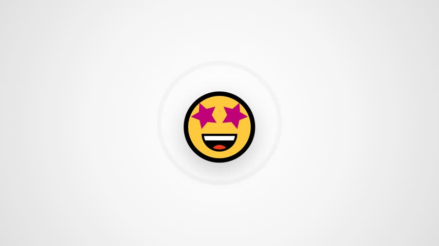 motion graphics video illustration of icons with happy facial expressions
