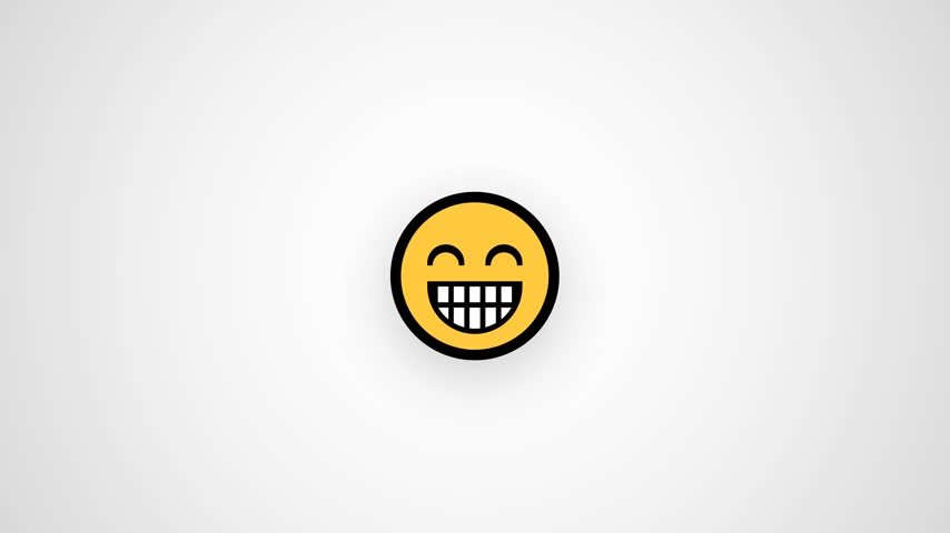 motion graphics video illustration of icons with happy facial expressions