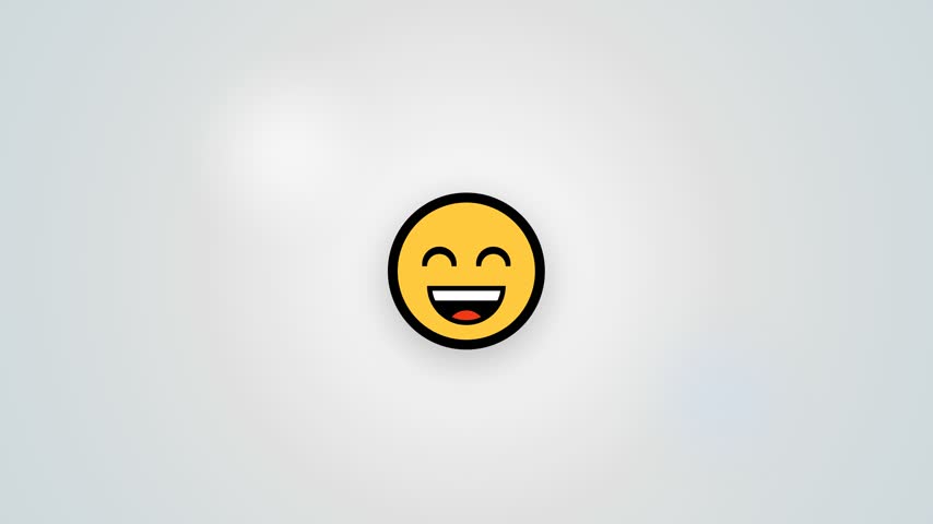 motion graphics video illustration of icons with happy facial expressions