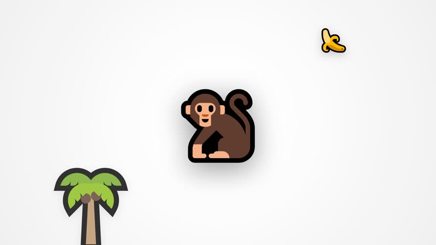 illustration video of a monkey on a tree