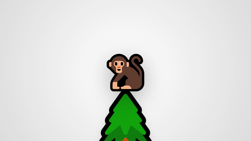 illustration video of a monkey on a tree