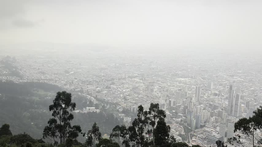 View of the sprawling cityscape of Bogota, Bogota, Colombia.