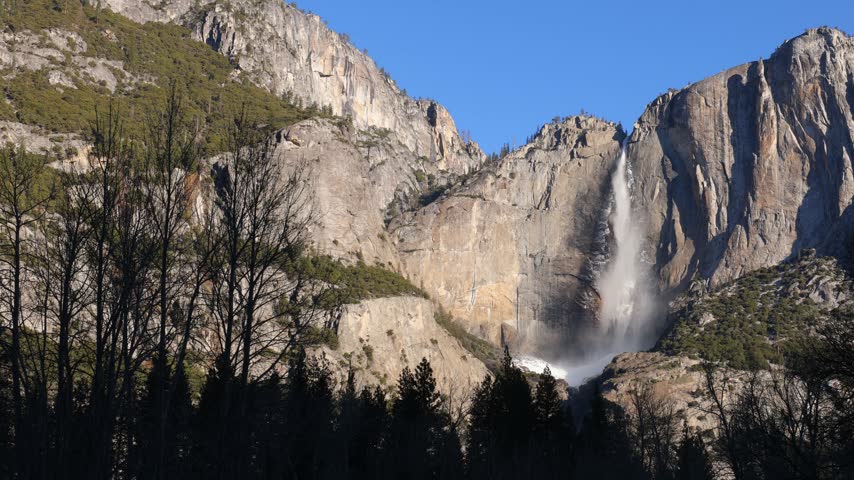 The amazing Yosemite Falls at Yosemite National Park in California.