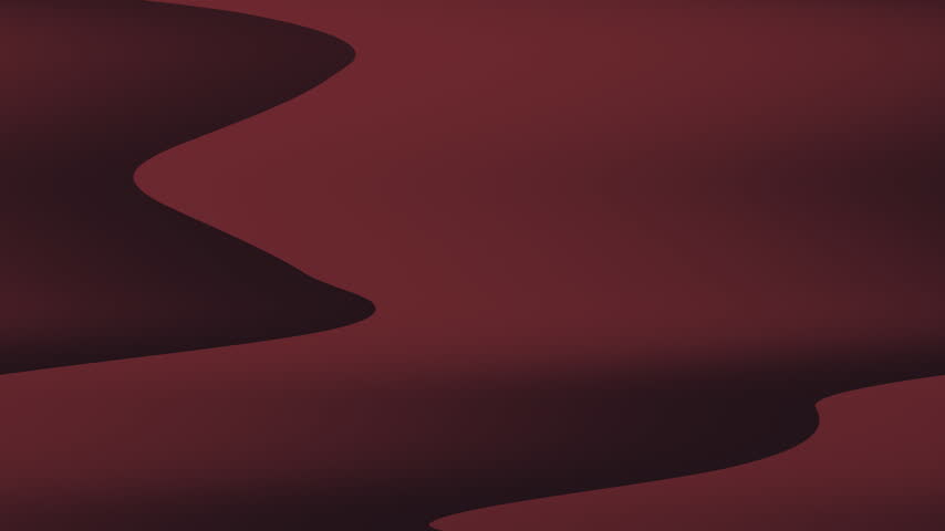 A calm dusk landscape showing a winding river in soft red hues with smooth silhouettes and expansive water surrounding gentle landforms