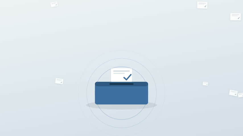 Ballot Box with Voting Paper and Checkmark — Election Democracy Seamless Loop
