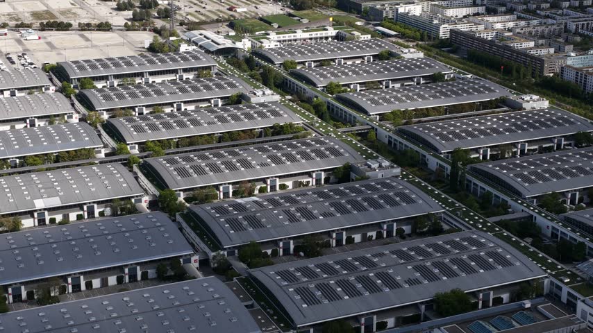 Aerial View of Messe Munchen Exhibition Center in Munich Germany