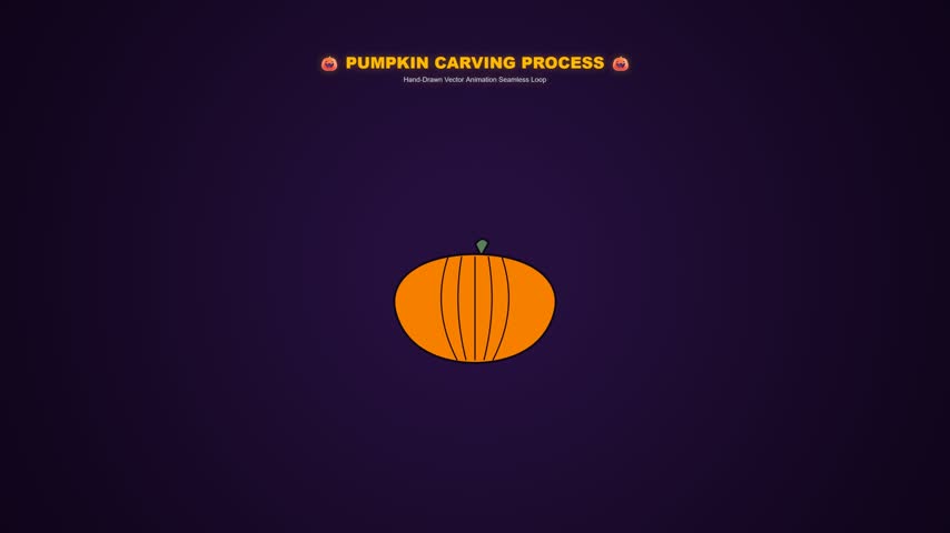 A pristine professional microstock-quality 4K motion graphic with a corrected, organic, beautifully rounded pumpkin shape.