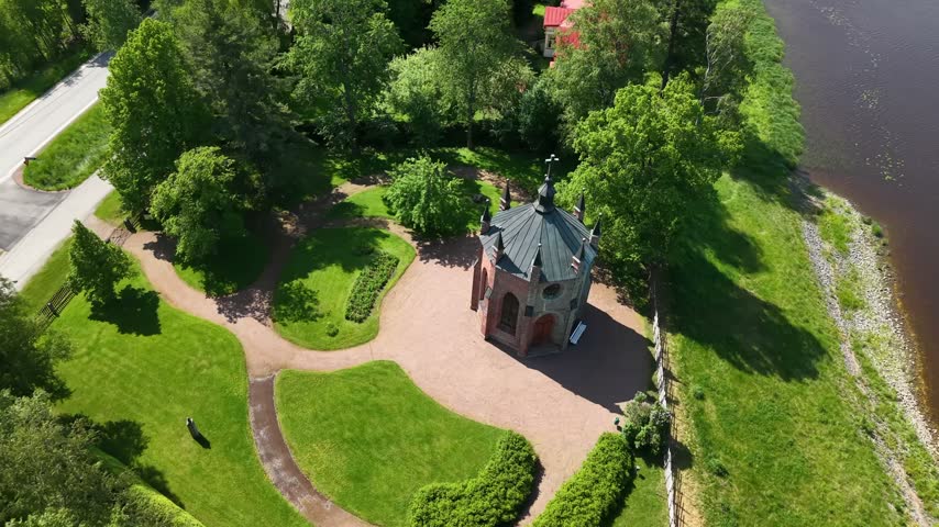 Old small historical church building in Finland