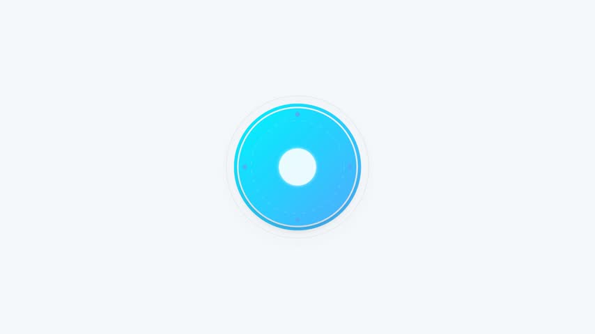 A high-fidelity 2D flat icon illustration of a central network sensor node emitting expanding cyan-to-blue signal rings on a clean off-white background with soft drop shadows and seamless motion.