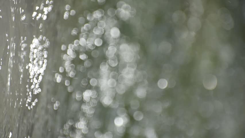 A dreamy view of water flowing through the surface of the pond.
