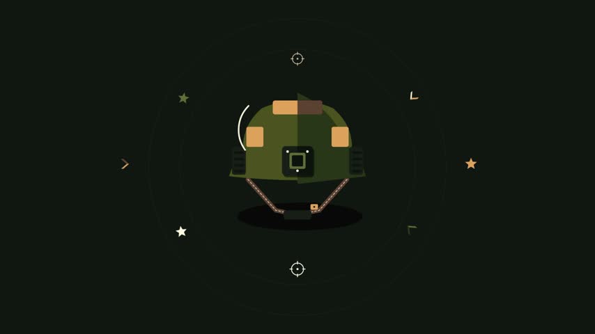 Minimalist Animated Military Helmet Icon