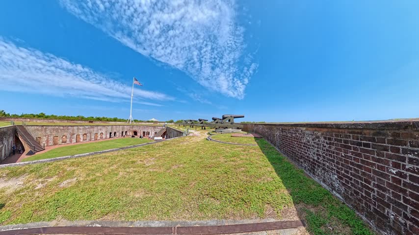 lateral pass connects cannon details with the surrounding Fort Macon courtyard.