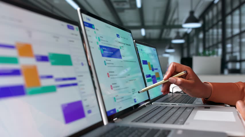 Business Manager Reviewing Email Platform For Secure Client Communications Today.