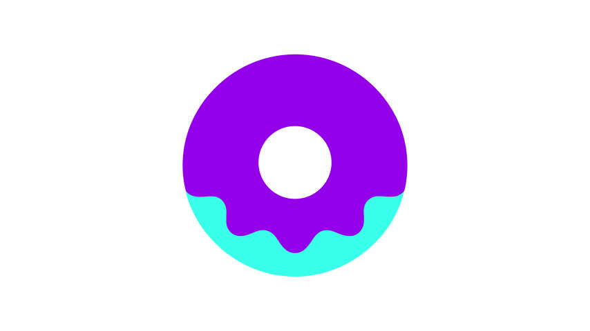 Sweet confectionery vector design featuring purple donuts with turquoise icing in a playful repetitive arrangement ideal for food packaging concepts. Used for dessert promotion.