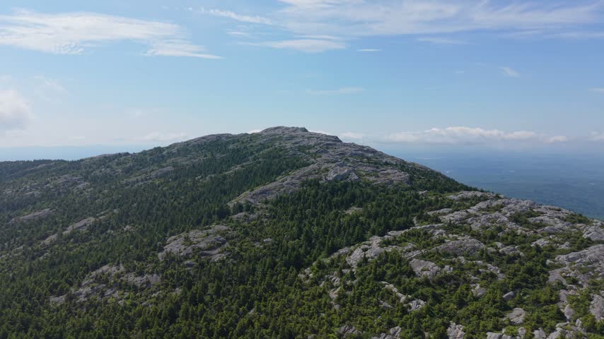 Mount Monadnock in New Hampshire, USA. Aerial Forward