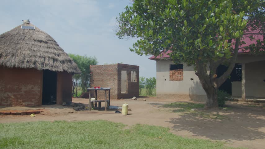Traditional African Homestead in Village