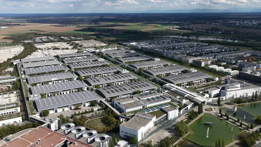 Aerial View of Messe Munchen Exhibition Center in Munich Germany