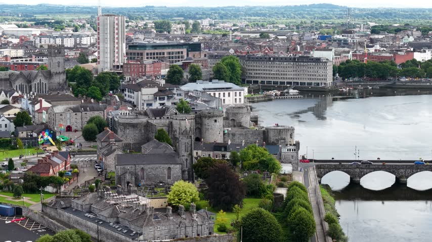 Limerick cityscape over King John