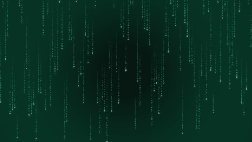 Binary code falling vertically to represent data stream for illustrating programming concepts and to demonstrate software engineering systems.