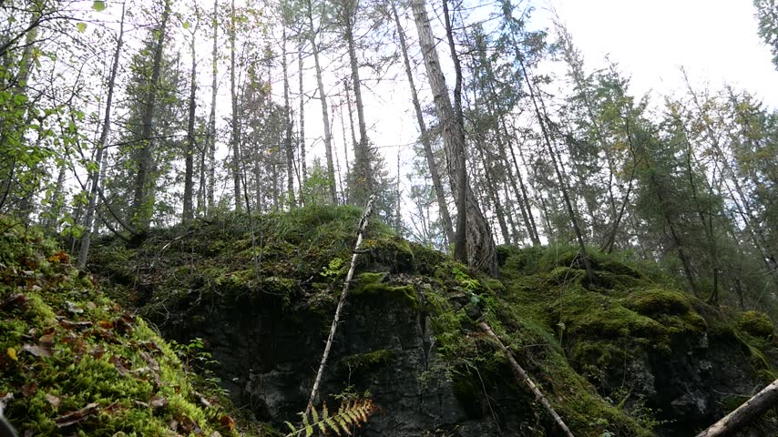 View of a mountain gorge on an overcast day