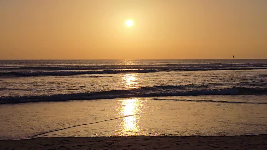 A sunset over the ocean