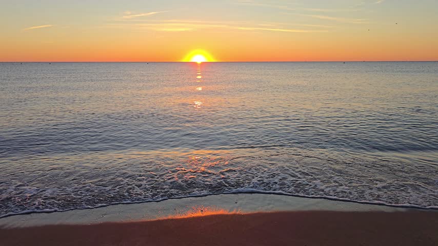 A sunset over the ocean