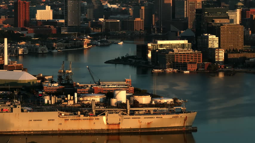 Inner Harbor Baltimore at sunrise. Shot during the summer.