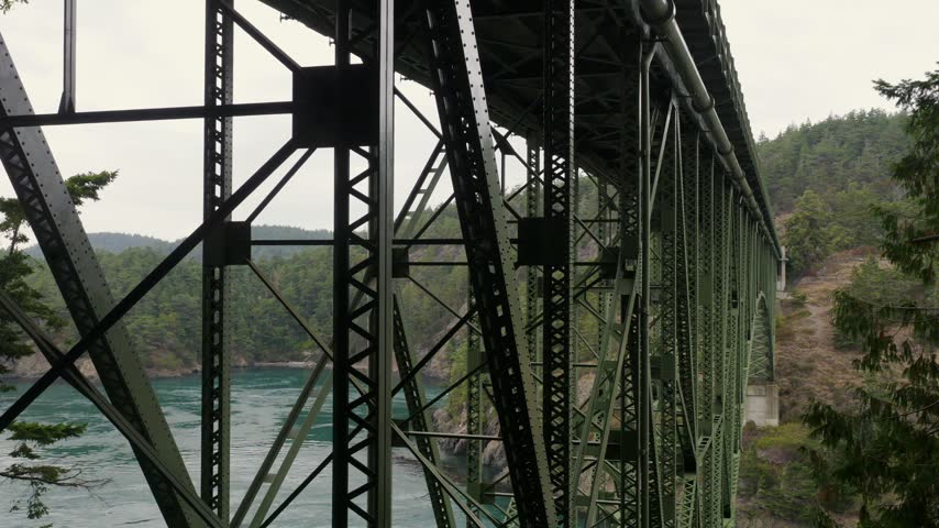 Deception Pass Bridge Structure Puget Sound Washington