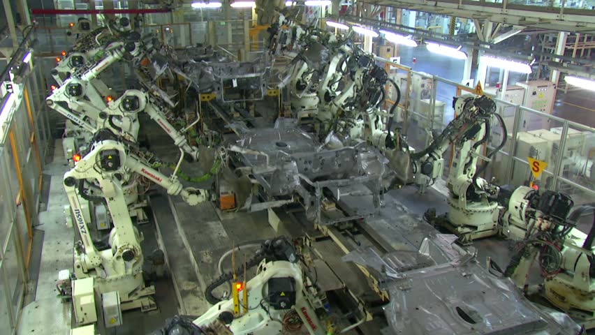 Technology of Automobile Factory, Robots in Factory | Shutterstock HD Video #4191487
