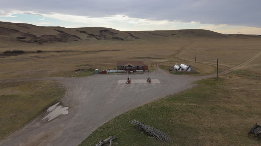 Remote gas station in rural country