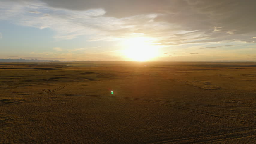 Southern Alberta prairie landscape sunset