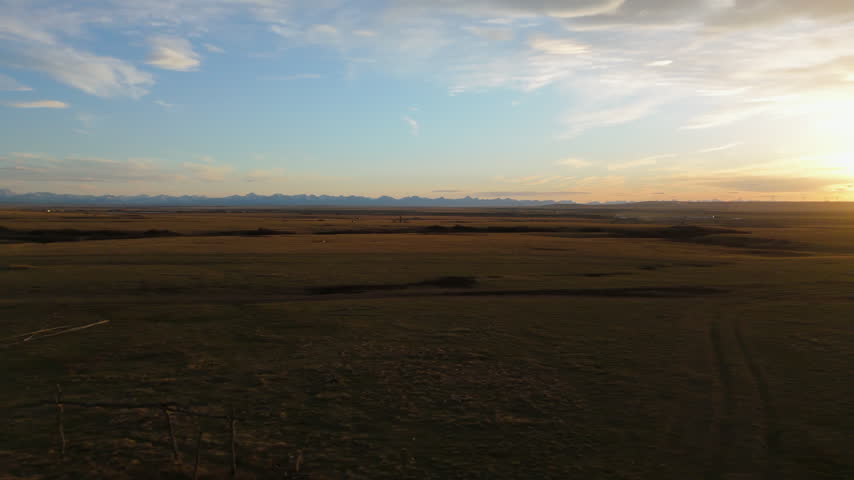 Southern Alberta prairie landscape sunset