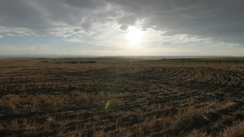 Southern Alberta prairie landscape sunset