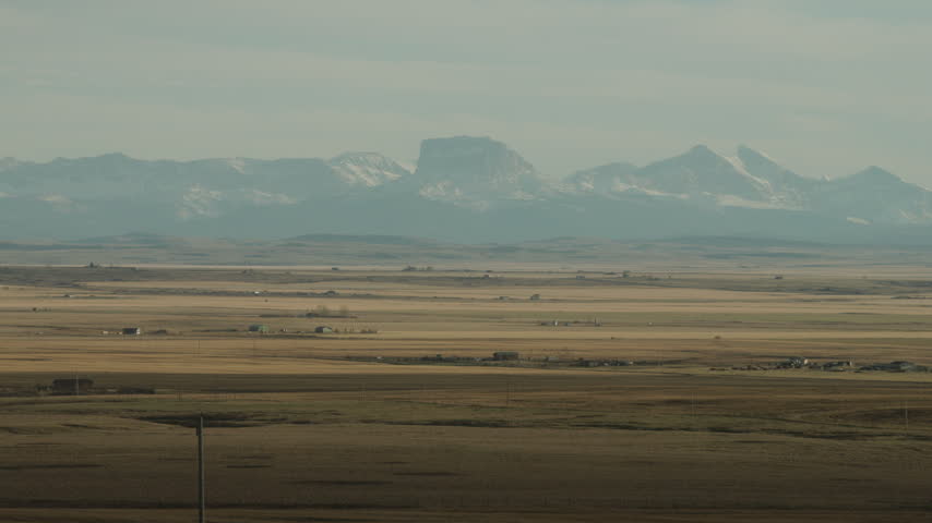 Southern Alberta prairie landscape mountains