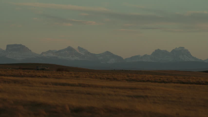 Southern Alberta prairie landscape mountains