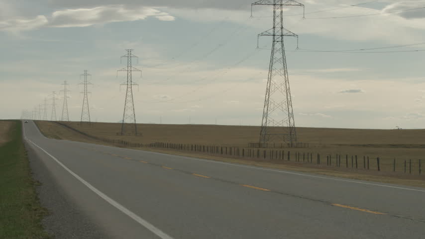Southern Alberta prairie landscape rural country road