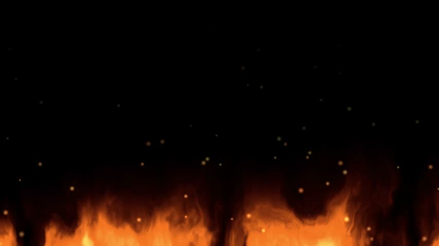 Animated VO2 MAX text burning with ground flames and sparks on a black background.
