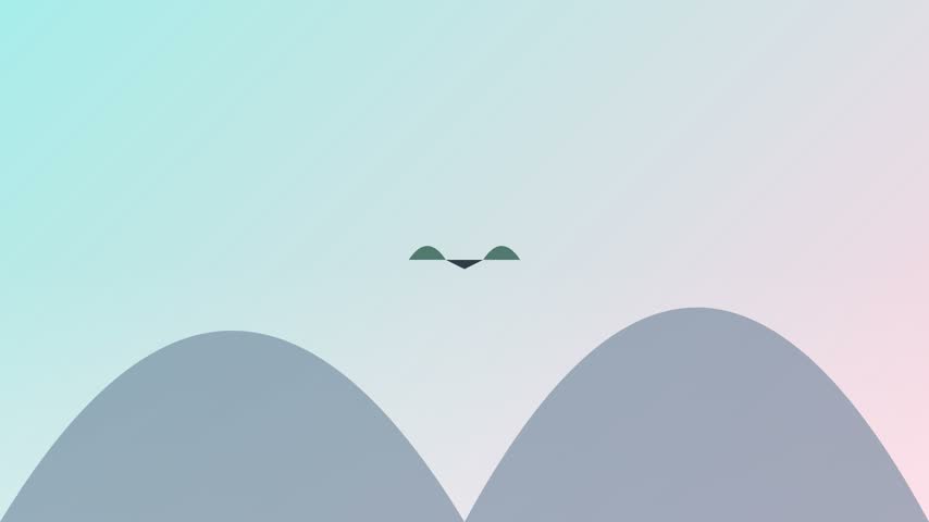Minimalist abstract cat face icon with geometric shapes and soft pastel gradient background