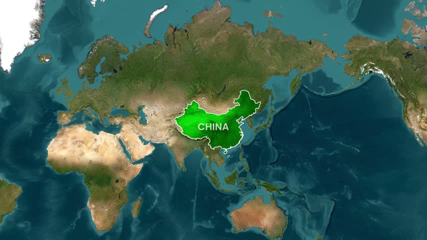 Wuhan city location on digital map animation video footage
