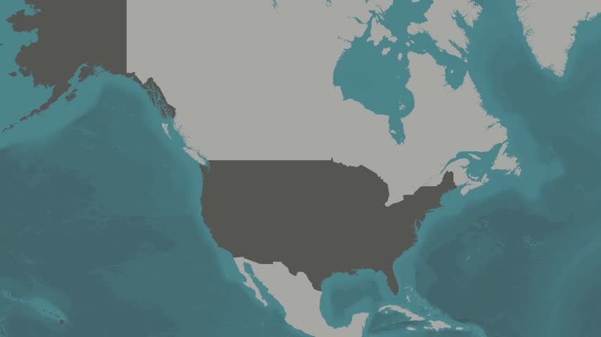 Wyoming state detailed 3D animated map featuring Cheyenne capital markers, highway networks, and elevated state boundaries on a dark backdrop. Excellent for educational, commercial, and geographical video projects.