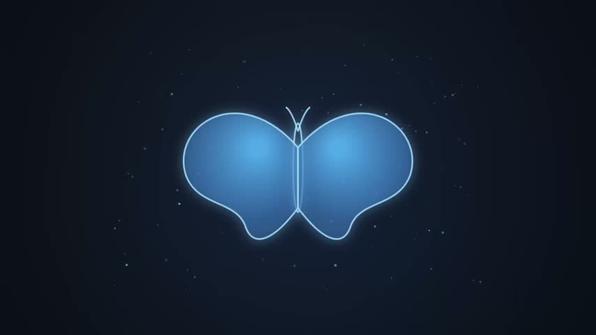 Abstract butterfly shape with transparent background presented as a vector illustration with a white backdrop.