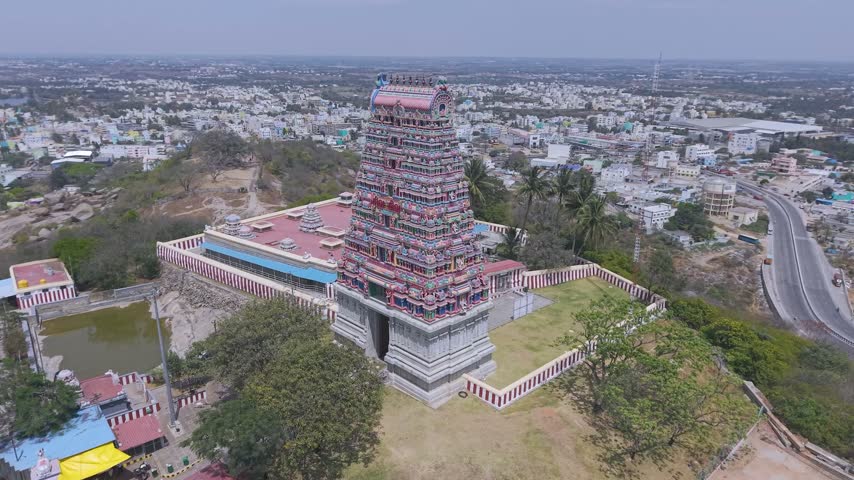 Hindu Temple on a Hilltop in Tamil Nadu, India